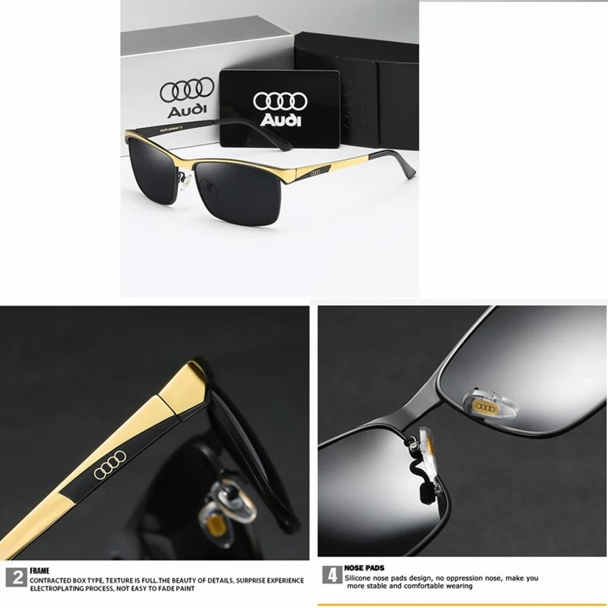 Audi Polarized Sunglasses golden brown